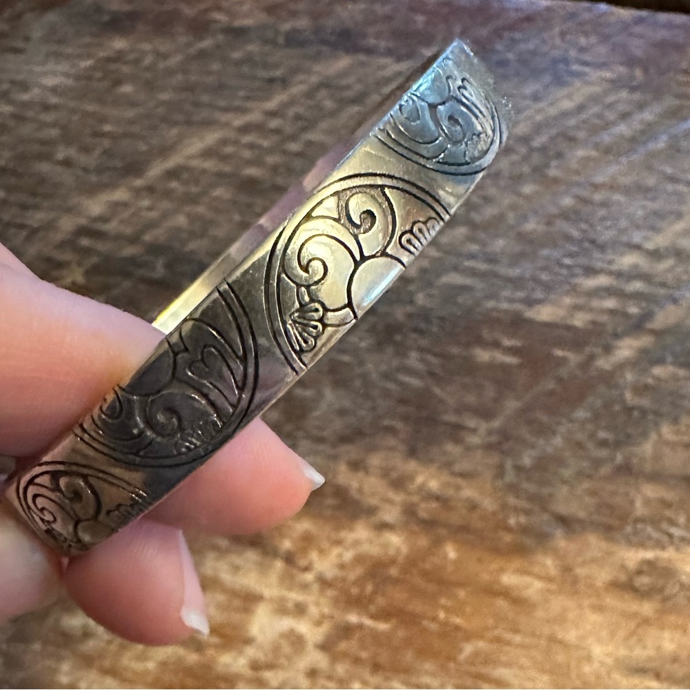 Brighton Silver Etched Bangle
